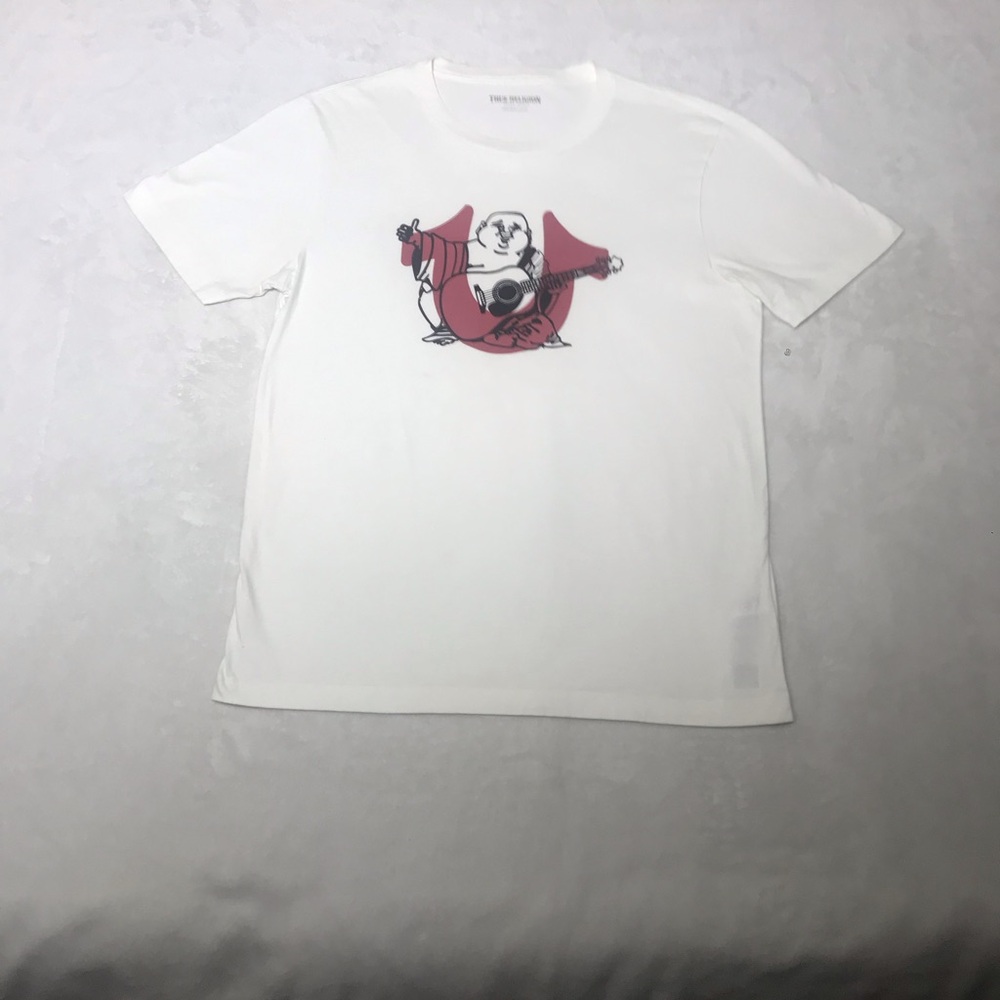 White Graphic Guitar Bear T-Shirt - Men